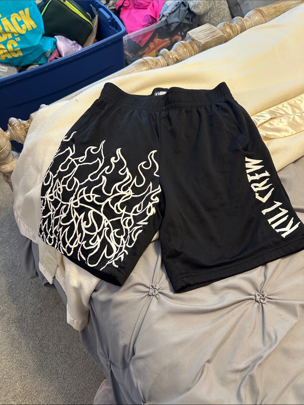 Black Flame Graphic Athletic Shorts